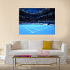 Whole tennis court from the perspective of the player sport theme Multi panel canvas wall art