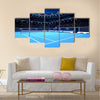 Whole tennis court from the perspective of the player sport theme Multi panel canvas wall art