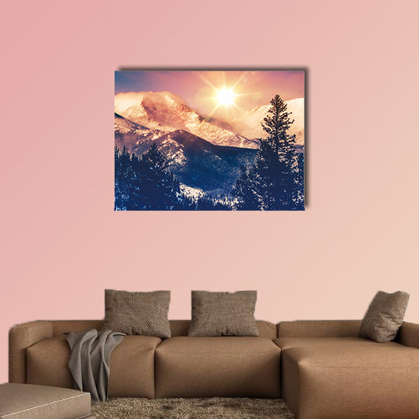 Colorado Mountains Vista in Abstract Color Grading, multi panel canvas wall art