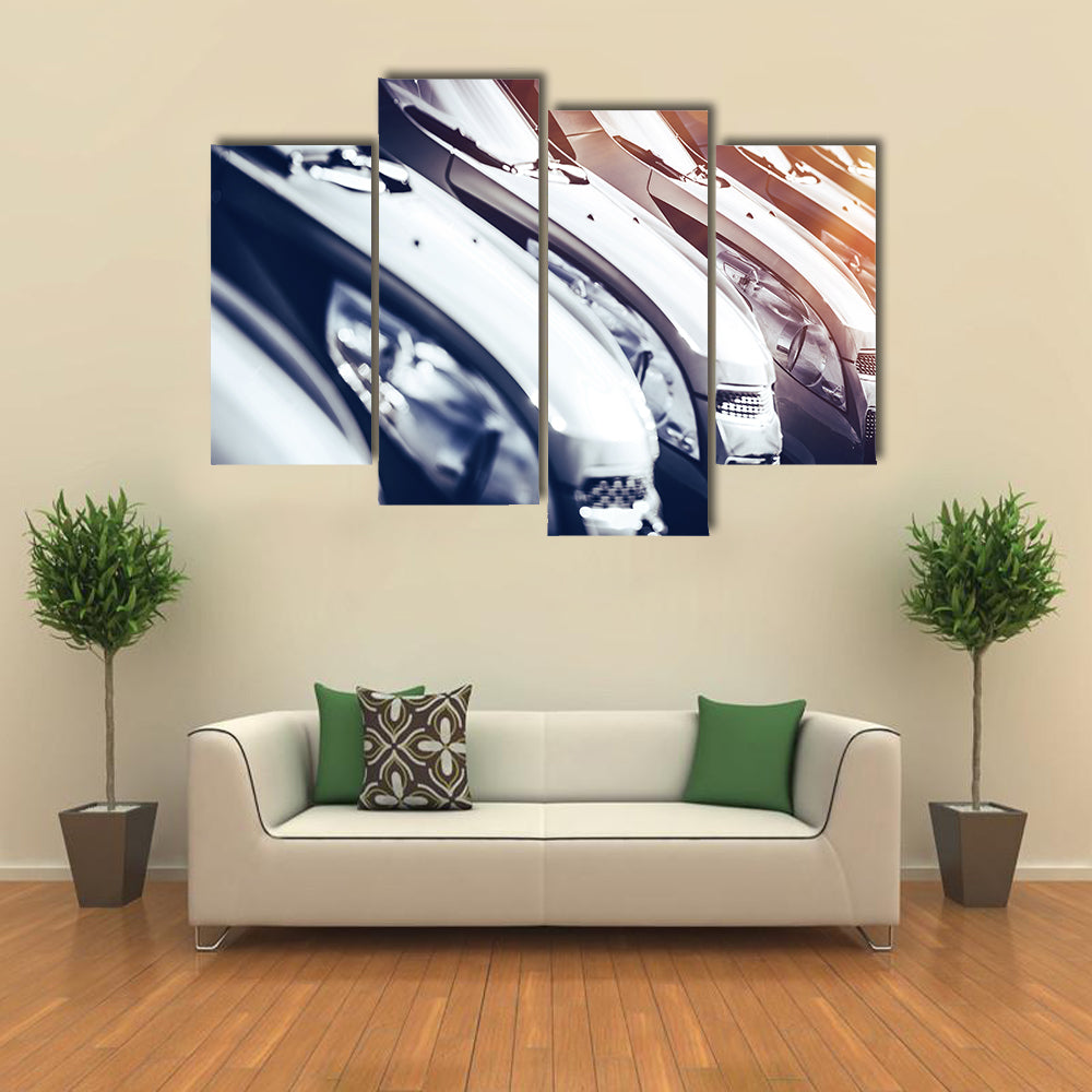 Cars in Stock Closeup Row of Brand Industry Multi panel canvas wall