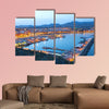 Puerto de Mazarron illuminated at dusk, Spain multi panel canvas wall art