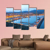 Puerto de Mazarron illuminated at dusk, Spain multi panel canvas wall art