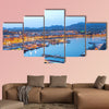 Puerto de Mazarron illuminated at dusk, Spain multi panel canvas wall art