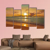 Sunset on tropical beach - Seychelles - nature background Multi panel canvas wall art