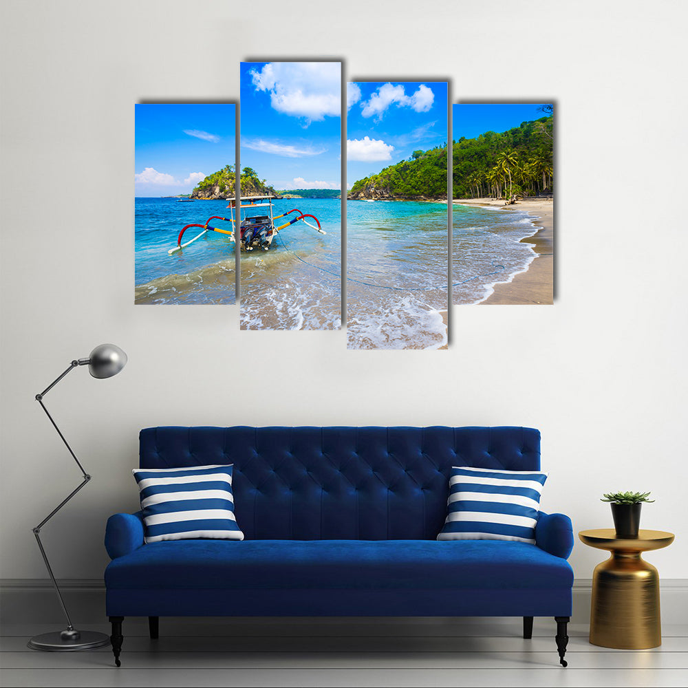 Tropical coastline of Nusa Penida island, Bali, Indonesia multi panel canvas wall art