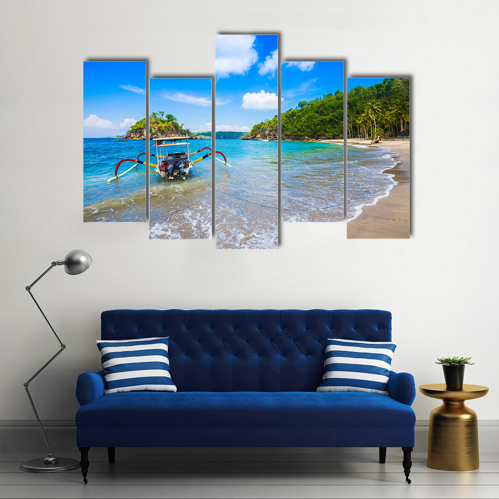 Tropical coastline of Nusa Penida island, Bali, Indonesia multi panel canvas wall art