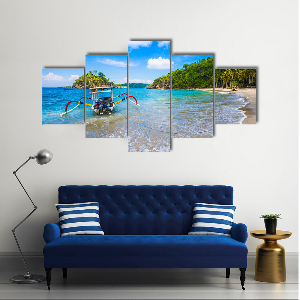 Tropical coastline of Nusa Penida island, Bali, Indonesia multi panel canvas wall art