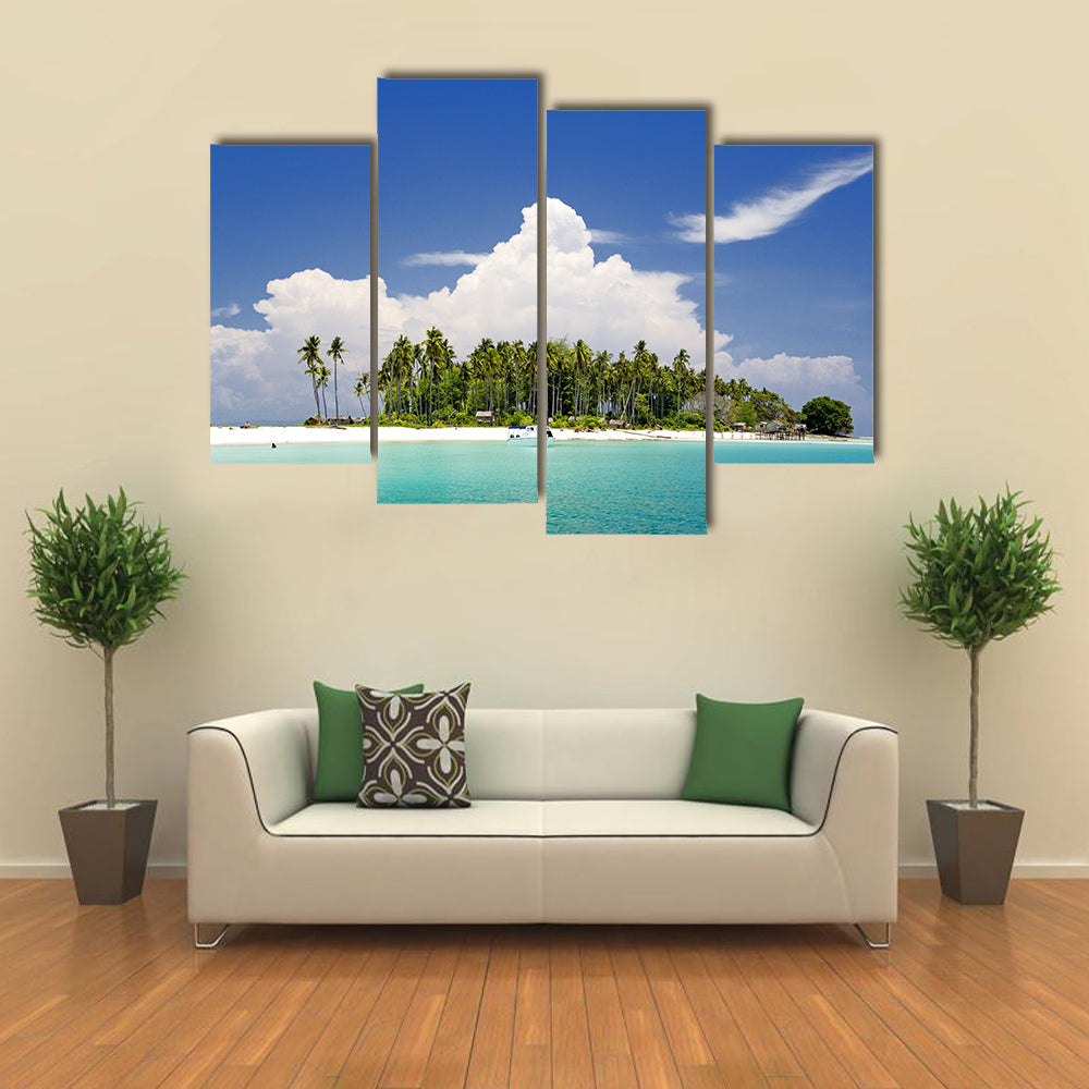 A Remote Island In Malaysia With Deep Blue Skies And Crystal Clear Water Multi Panel Canvas Wall Art