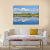 Calm beautiful rural landscape with a lake, Sweden multi panel canvas wall art