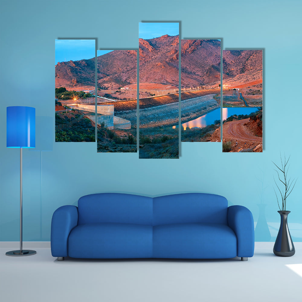 The barrage Youssef Ibn Tachfin, Tinzit, Souss multi panel canvas wall art