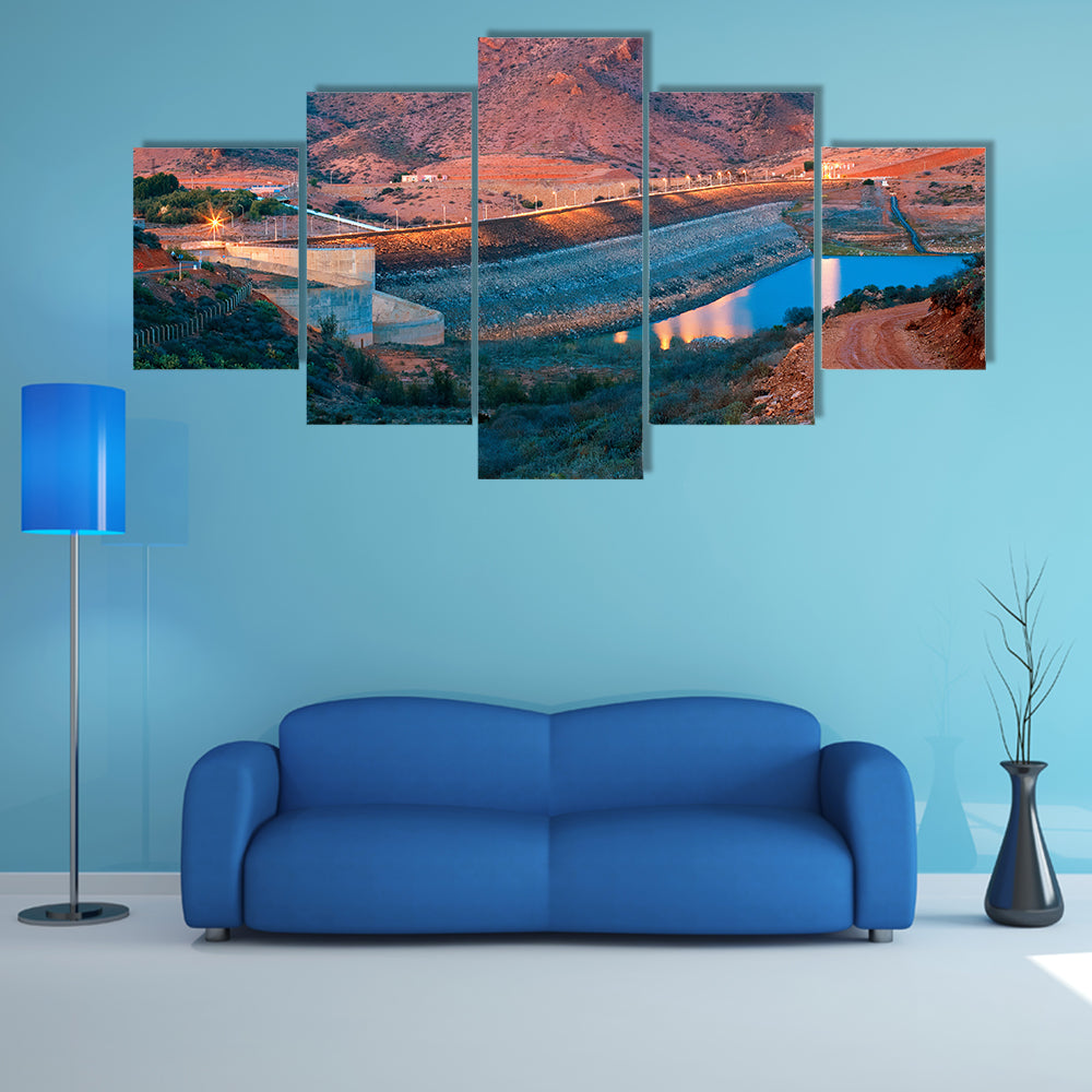 The barrage Youssef Ibn Tachfin, Tinzit, Souss multi panel canvas wall art