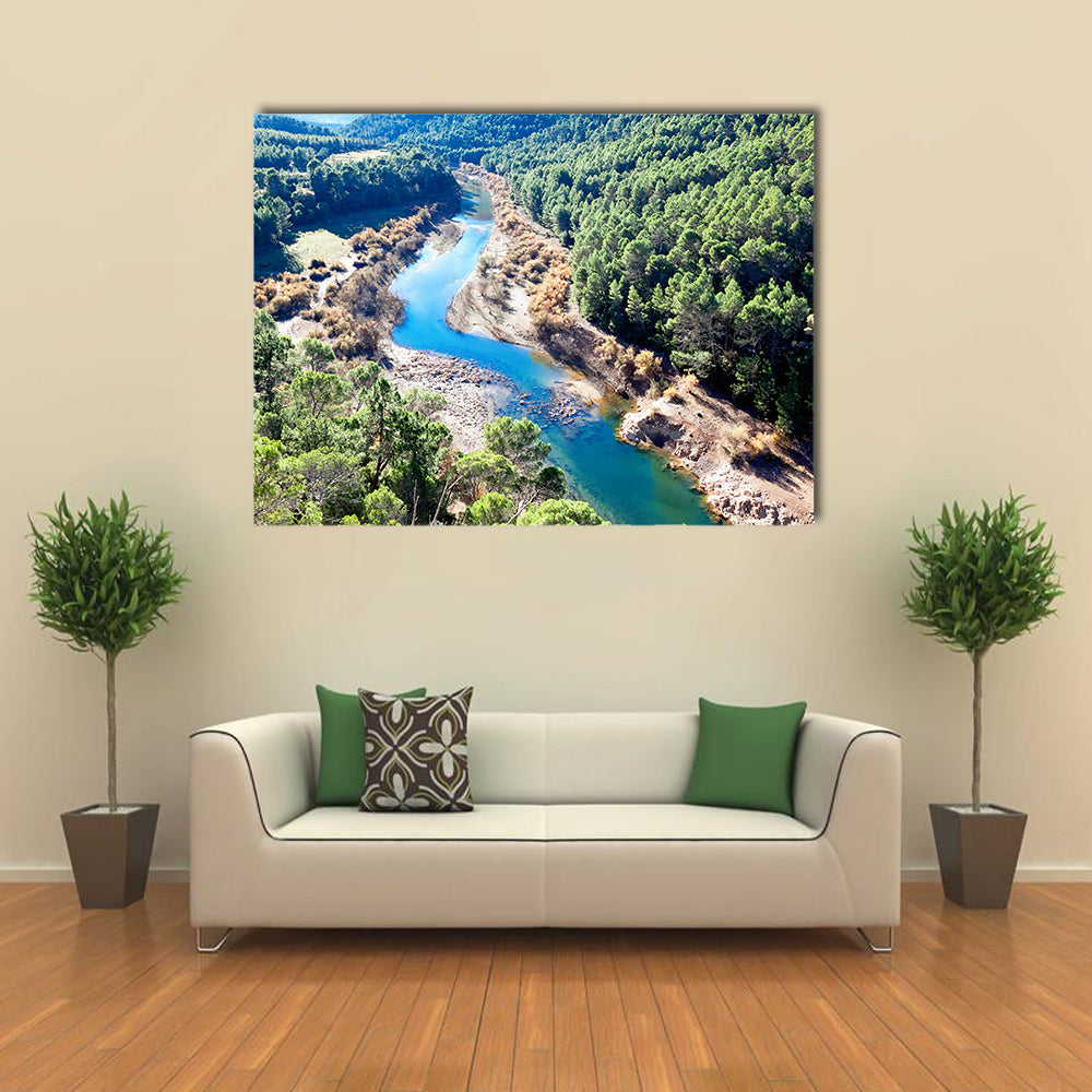 Mountains landscape with river. Guadalquivir river multi panel canvas wall art