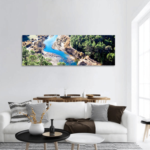Mountains landscape with river. Guadalquivir river panoramic canvas wall art