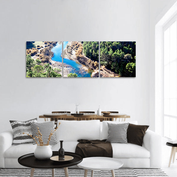 Mountains landscape with river. Guadalquivir river panoramic canvas wall art