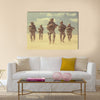 United States paratroopers airborne infantrymen in action in the desert Multi Panel Canvas Wall Art