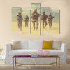 United States paratroopers airborne infantrymen in action in the desert Multi Panel Canvas Wall Art