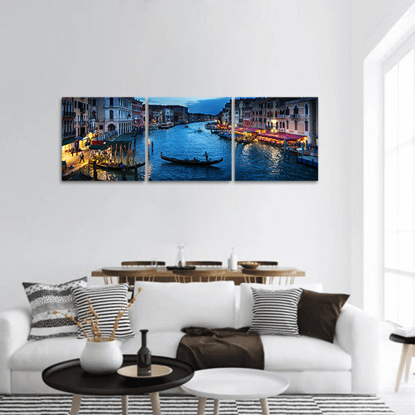 Grand Canal in sunset time, Venice, Italy panoramic canvas wall art