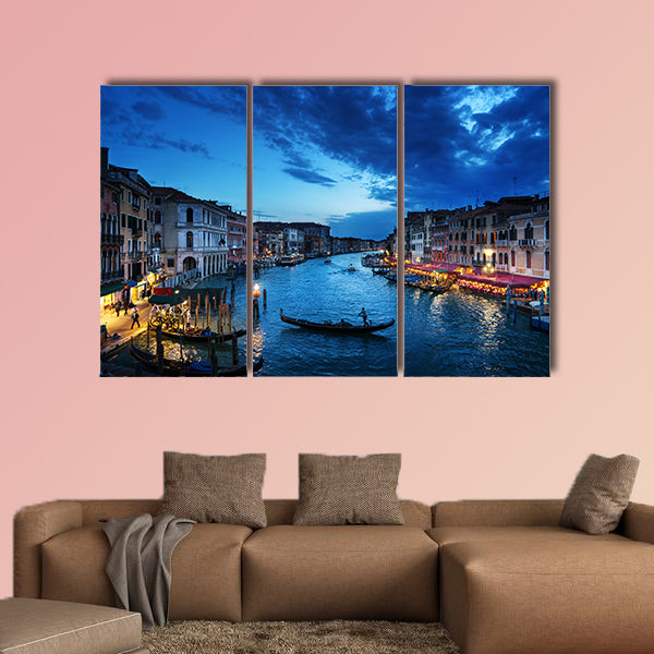 Grand Canal in sunset time, Venice, Italy multi panel canvas wall art
