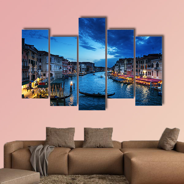 Grand Canal in sunset time, Venice, Italy multi panel canvas wall art