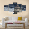 The military ship on sea against heavy clouds Multi Panel Canvas Wall Art