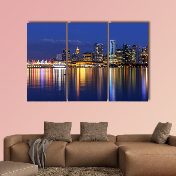 Vancouver skyline at Dusk as seen from Stanley Park British wall art