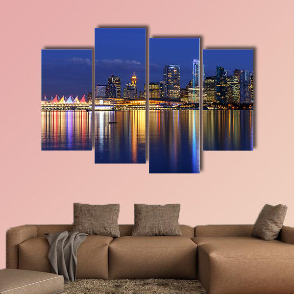 Vancouver skyline at Dusk as seen from Stanley Park British Columbia wall art
