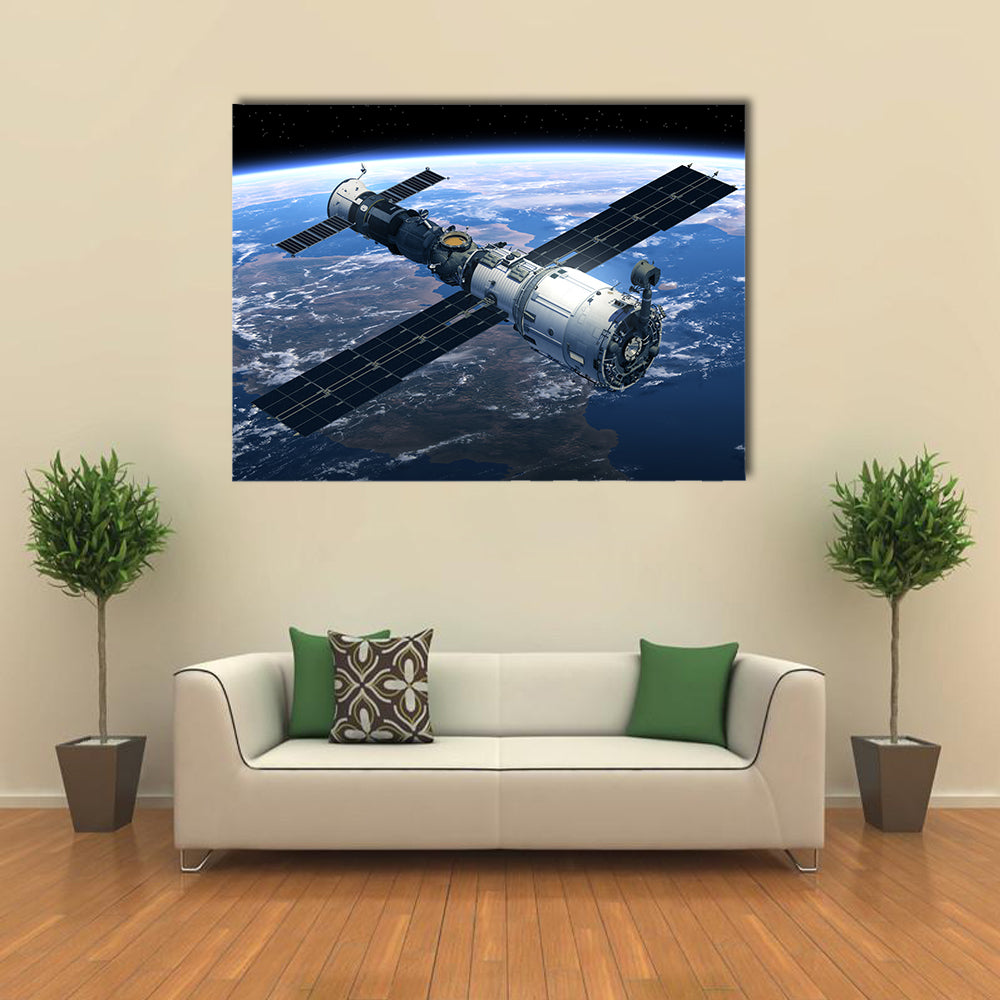 Space Station And Spacecraft In Space Multi Panel Wall Art