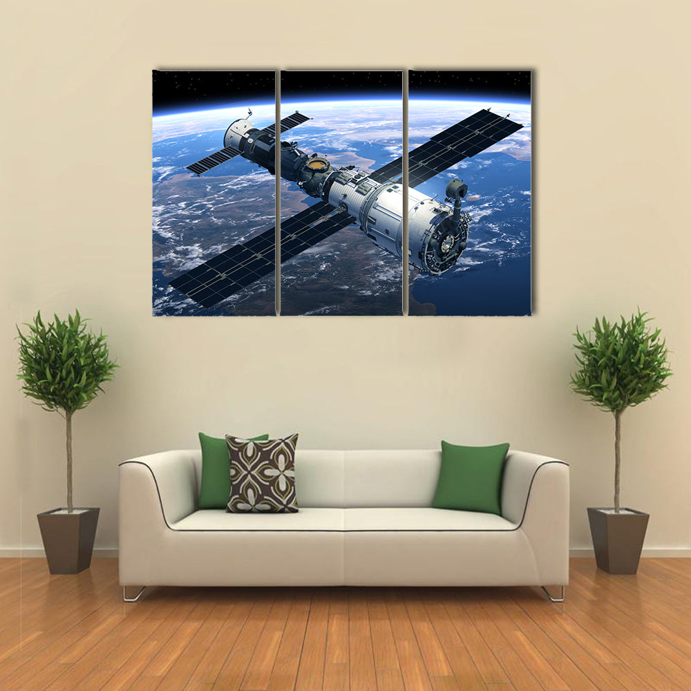 Space Station And Spacecraft In Space Multi Panel Wall Art
