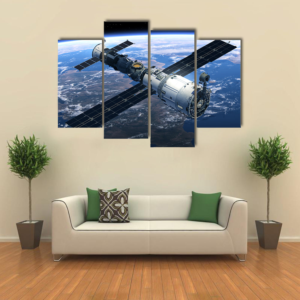 Space Station And Spacecraft In Space Multi Panel Wall Art