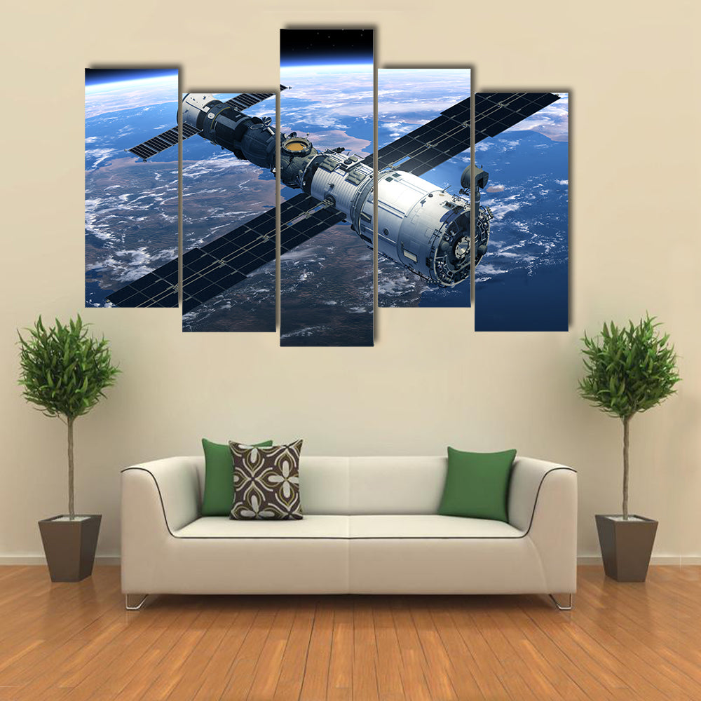 Space Station And Spacecraft In Space Multi Panel Wall Art