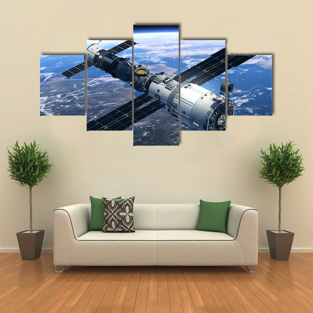 Space Station And Spacecraft In Space Multi Panel Wall Art