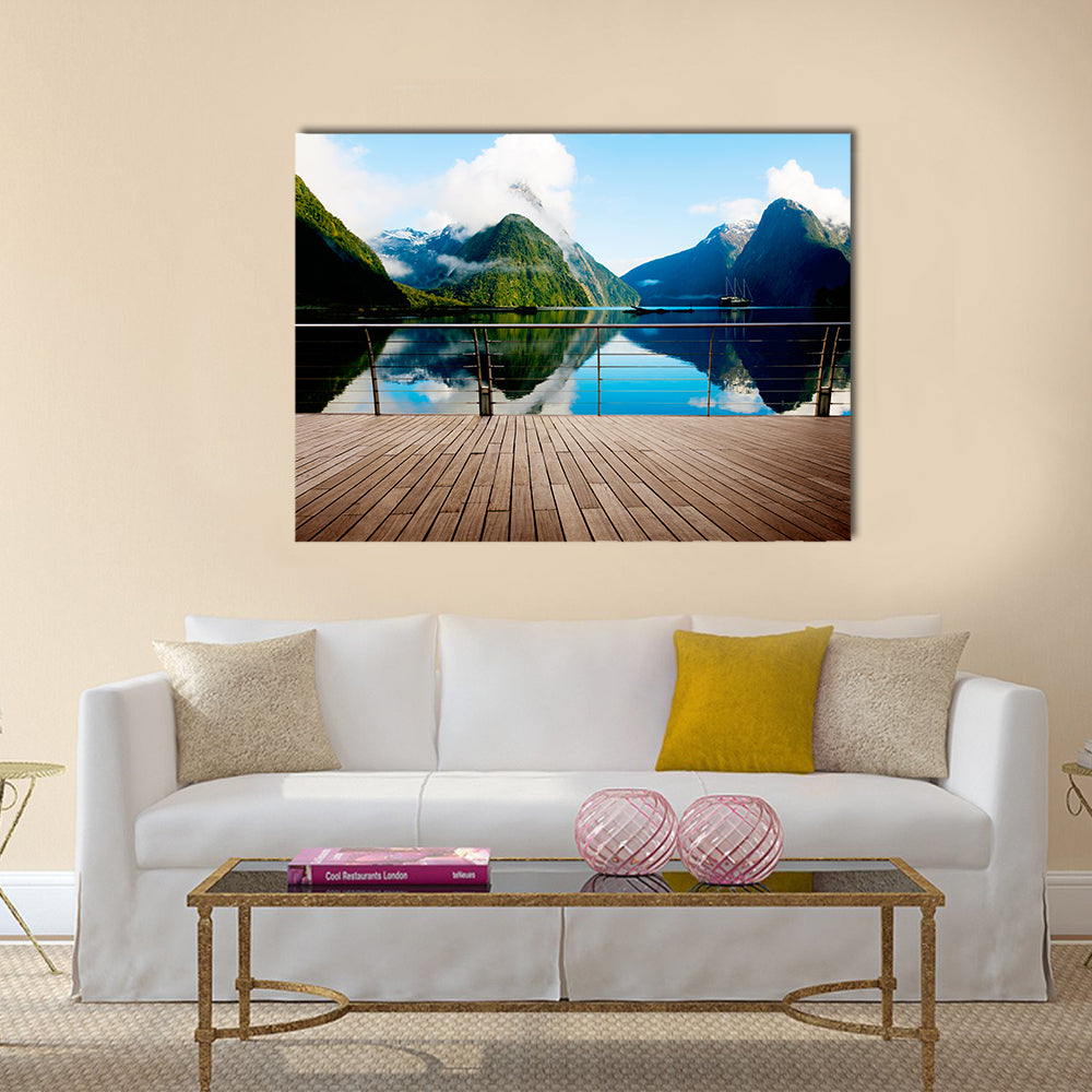 Milford Sound New Zealand Travel Destination Concept Multi panel canvas wall art