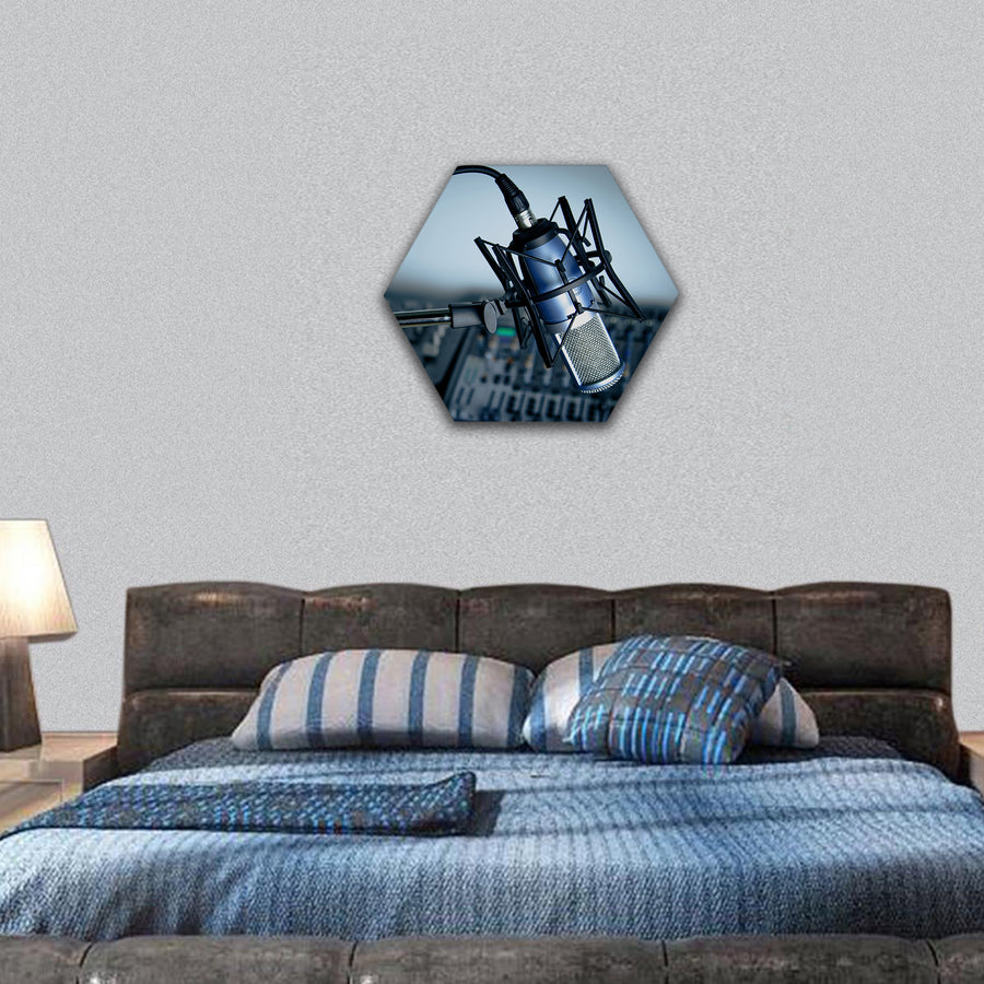 Radio, Recording Studio, Studio hexagonal canvas wall art