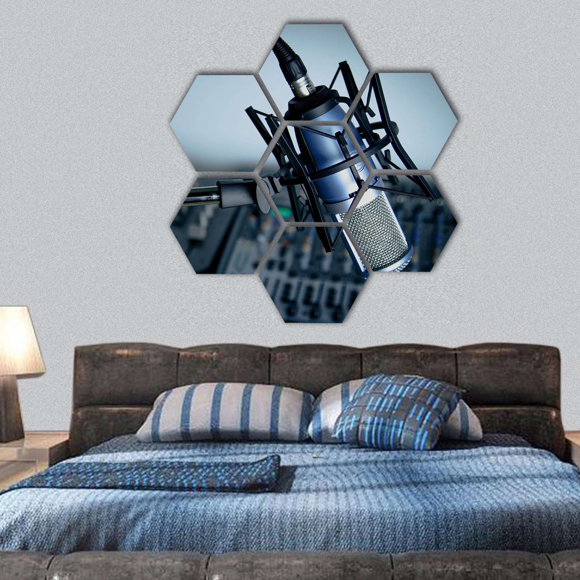 Radio, Recording Studio, Studio hexagonal canvas wall art