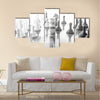 Black and white conceptual photo of wrapped money multi panel canvas wall art