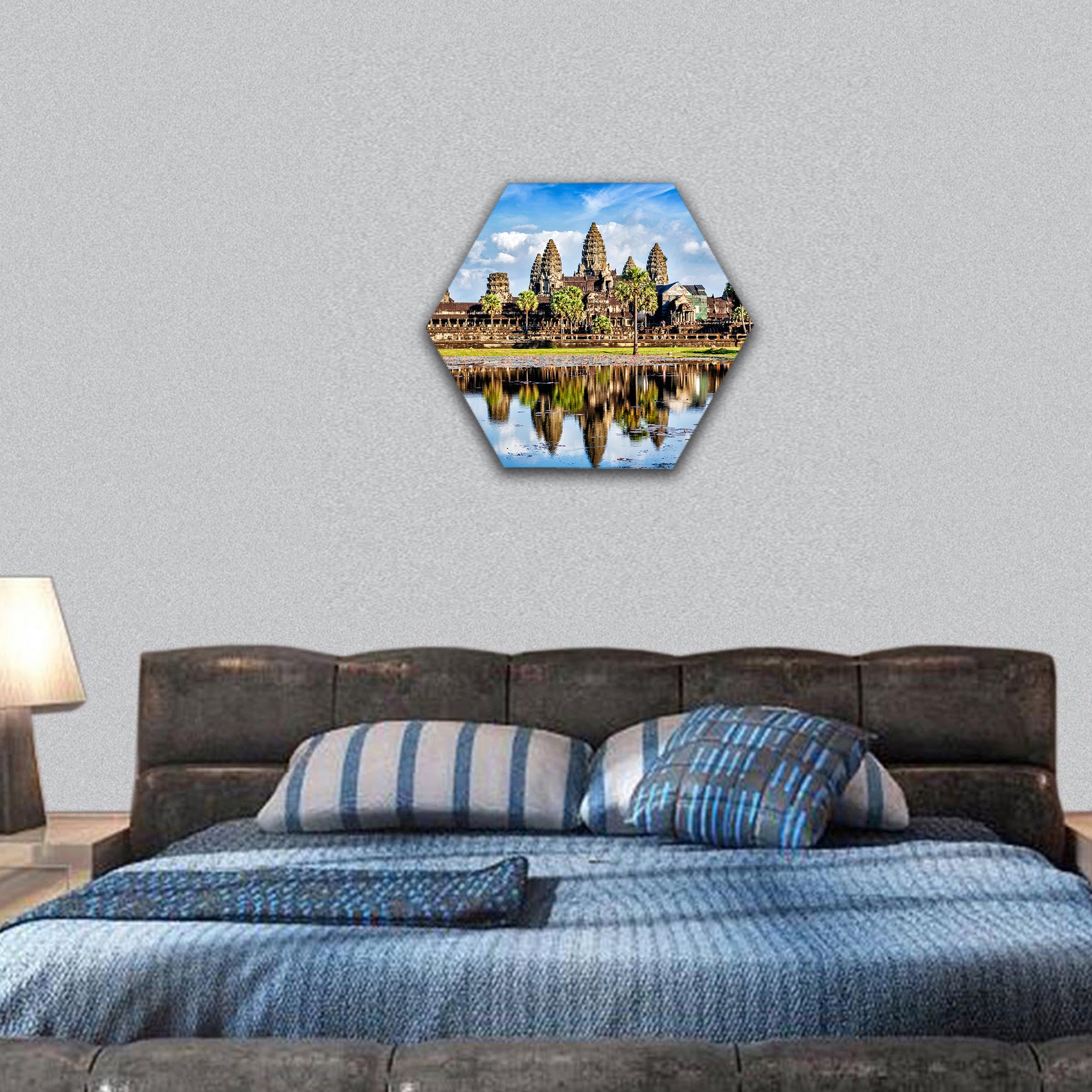 Angkor Wat hexagonal canvas wall art