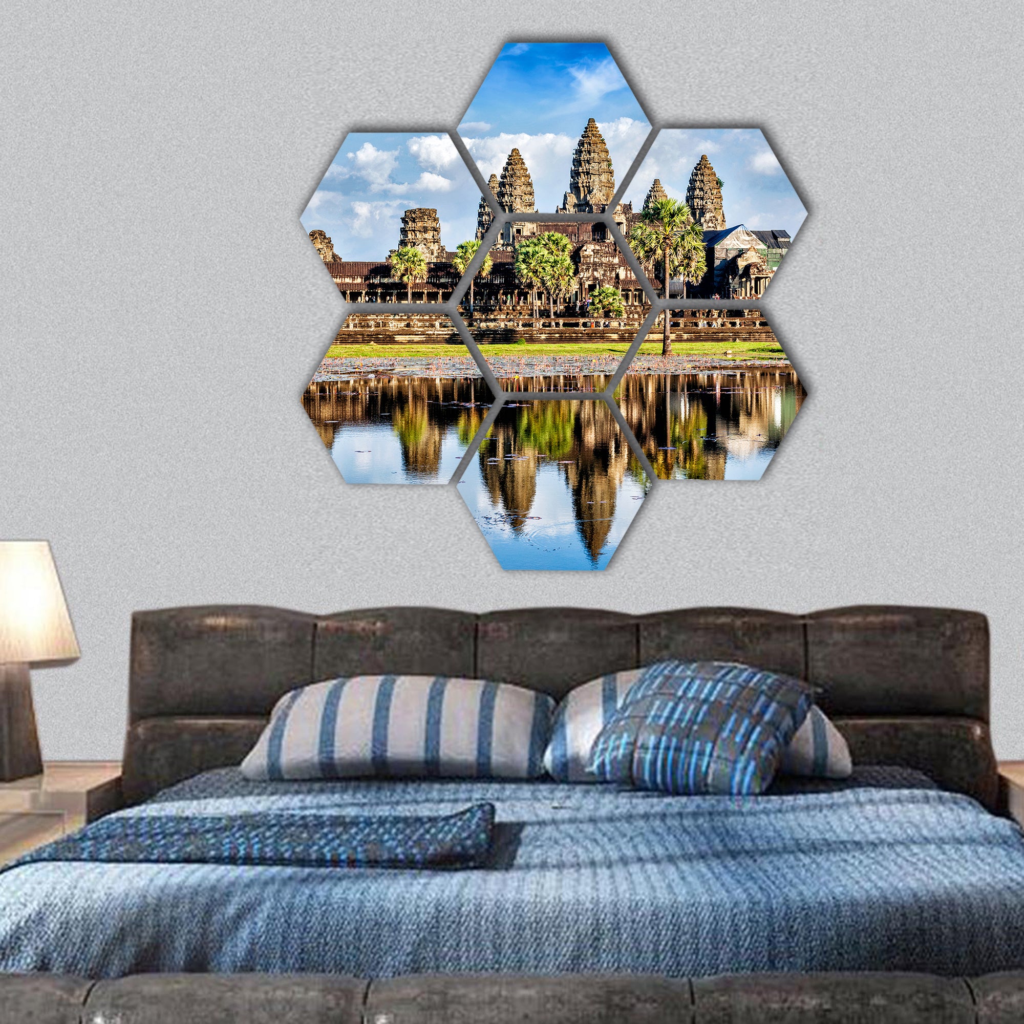 Angkor Wat hexagonal canvas wall art