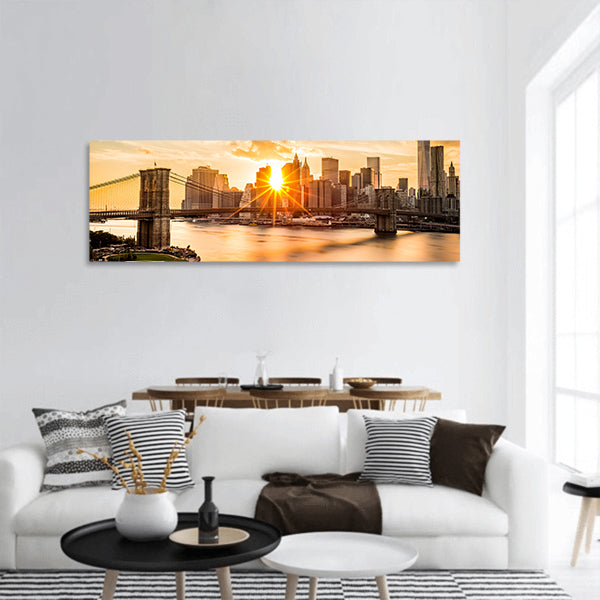 Brooklyn Bridge panoramic canvas wall art
