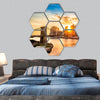 Brooklyn Bridge and Manhattan skyline  hexagonal canvas wall art