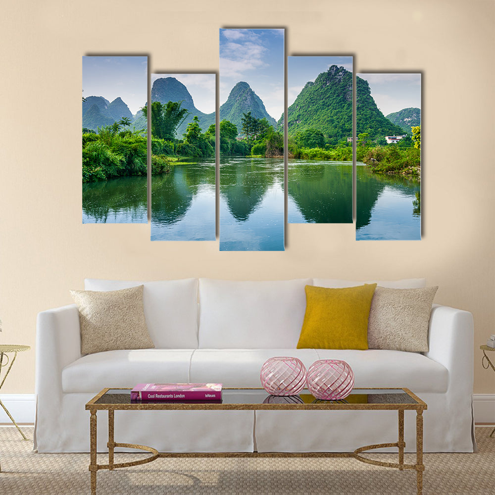 Karst Mountain landscape in Guilin, China multi panel canvas wall art