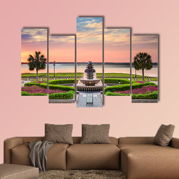 Charleston, South Carolina, USA at Waterfront Park Multi panel canvas wall art