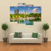 Augusta, Georgia, USA downtown skyline on the Savannah River Multi panel canvas wall art