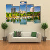 Augusta, Georgia, USA downtown skyline on the Savannah River Multi panel canvas wall art