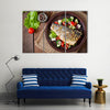 Baked seabass with Greek salad Multi panel canvas wall art