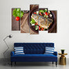 Baked seabass with Greek salad Multi panel canvas wall art