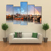 View Of Rainbow over Water And Bridge Multi Panel Canvas all Art Print Set