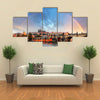 View Of Rainbow over Water And Bridge Multi Panel Canvas all Art Print Set