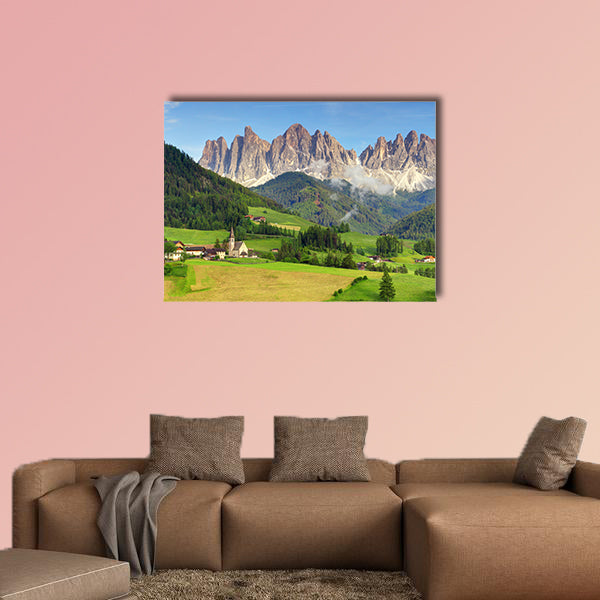 Italy dolomites Val di Funes multi panel canvas wall art