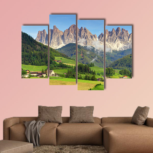 Italy dolomites Val di Funes multi panel canvas wall art
