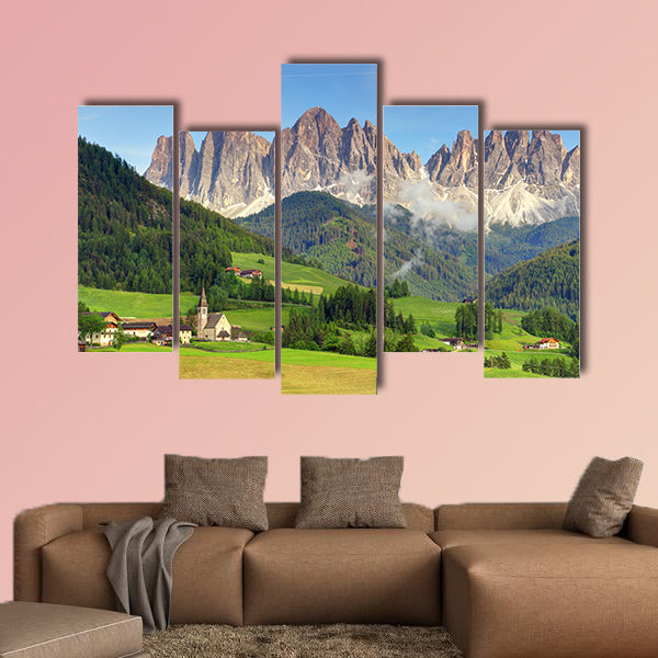 Italy dolomites Val di Funes multi panel canvas wall art